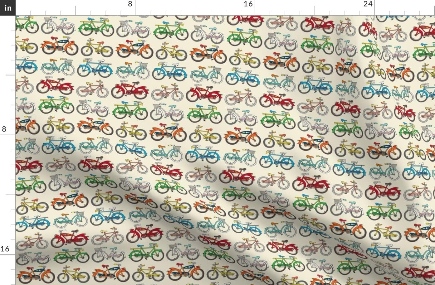 Spoonflower Fabric - Bikes Bicycle Bike Cycling Vintage Race Biker Cartoon Exercise Printed on Organic Cotton Sateen Fabric by The Yard - Sewing Quilting Apparel Home Decor