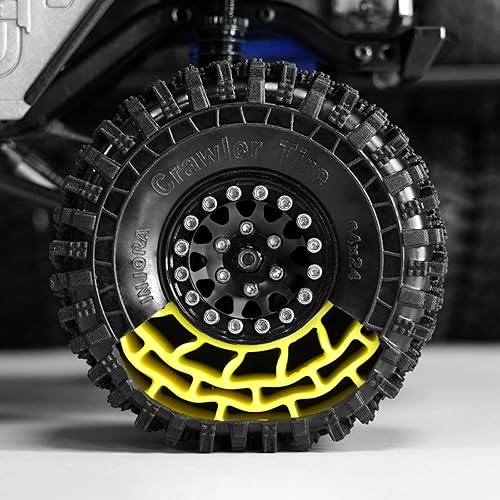 Vista 15 de INJORA Neumáticos 1.0 – S5 Rock Terrain Crawler Neumáticos para TRX4M SCX24 AX24 FCX24 Piezas de actualización, 2.520 x 0.945 in, T1011