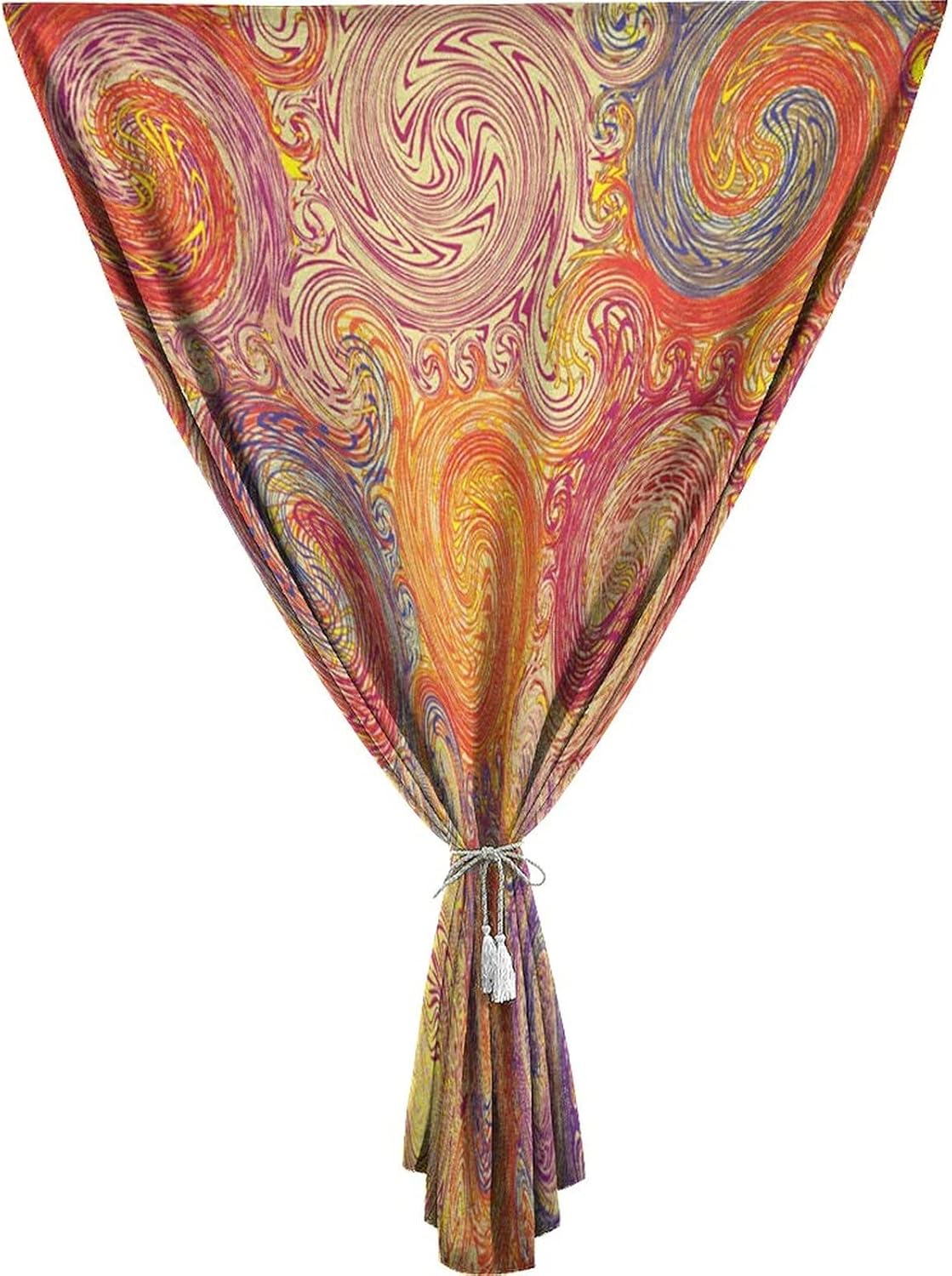 XISUNYA Adjustable Blackout Shades, Grunge Portable Blackout Curtain, Swirl Pattern Brush Style Waterpool Waves Boho Marbling Print Living Room Bedroom Window Drapes,59W x84L Inch