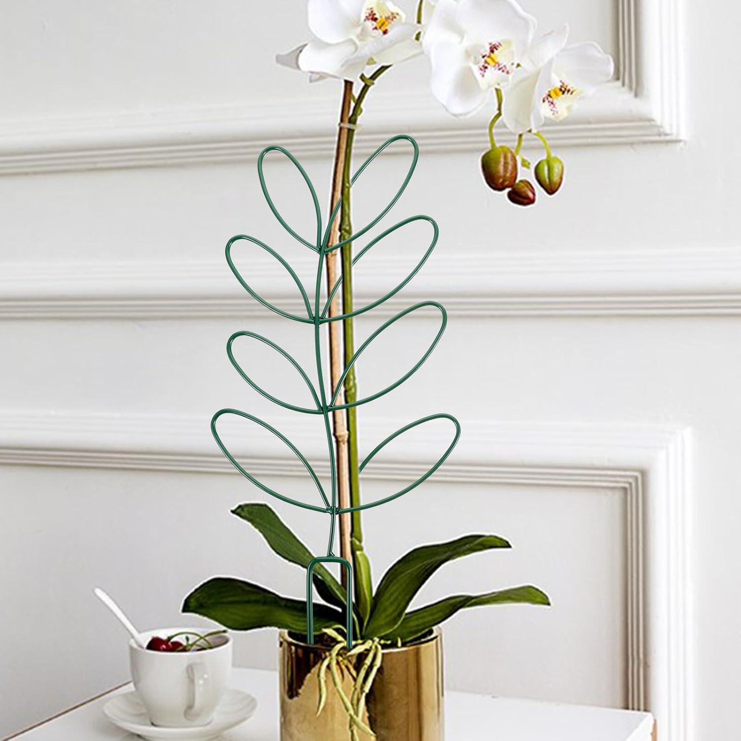 2pcs Green Metal Trellis Plant Climbing Frame for Garden and Potted Plants Vine Support Rack for Tomatoes and Orchids for Outdoor Gardening