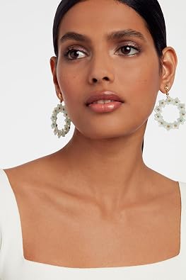 Ted Baker London Wildel Statement Flower Drop Earrings For Women (Gold/Mint)