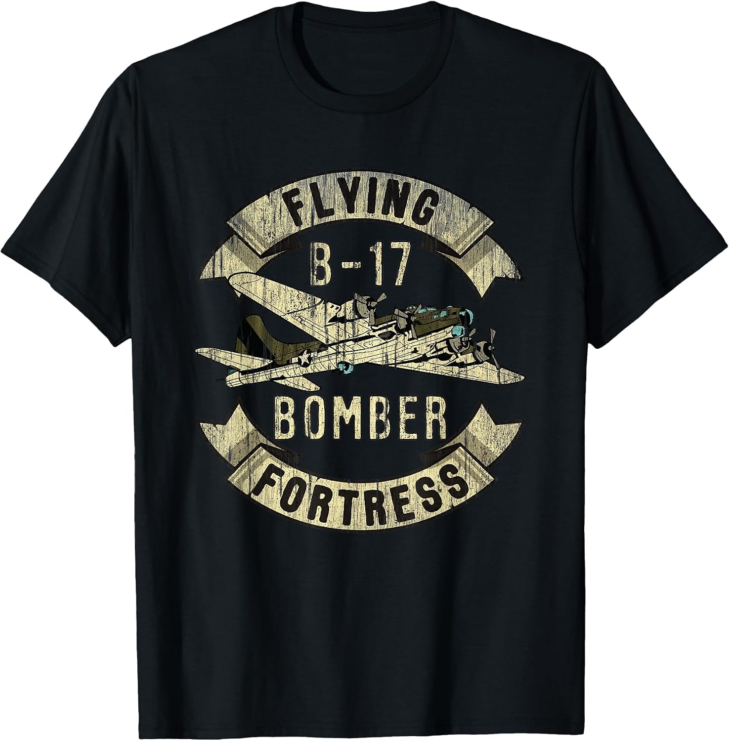 Vintage B-17 Bomber WW2 Plane Aviation Airplane Shirt Grunge T-Shirt