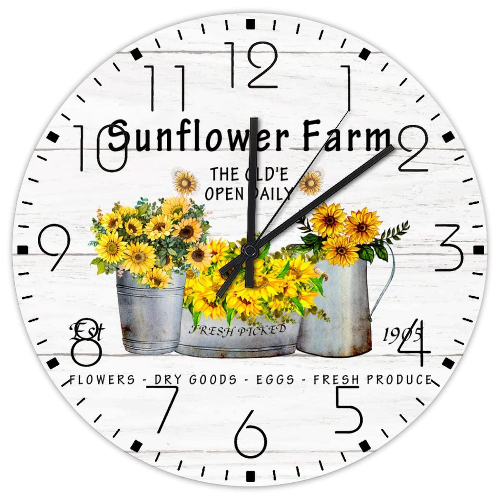 Horloge murale ronde en bois de style maison de campagne chic