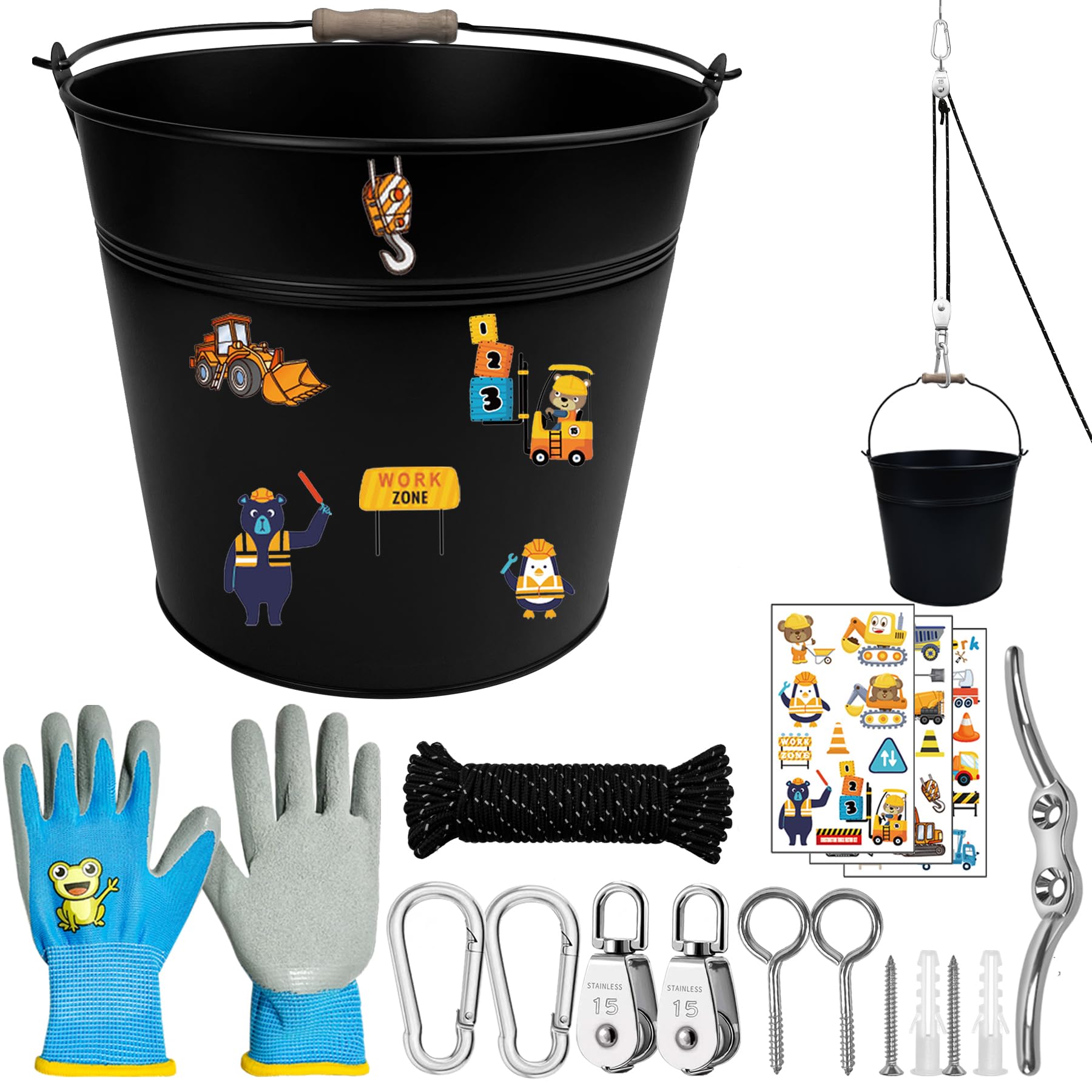 FUCNEN Sistema De Polea Para Niños Y Cubo Plegable Accesorios Para FUCNEN Sistema De Polea Para Niños Y Cubo Plegable Accesorios Para