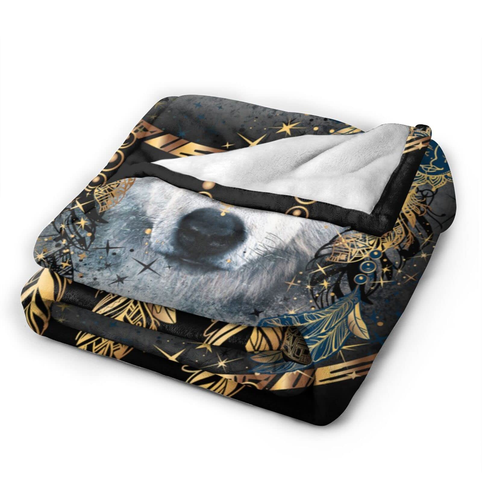 Wolf Dreamcatcher Fleece Throw Blanket