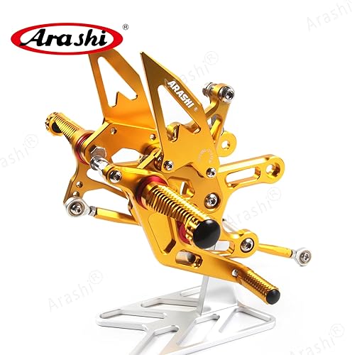 Miniatura 113 de Arashi reposapiés para motocicleta, accesorios ajustables, juego de reposapiés traseros Negro