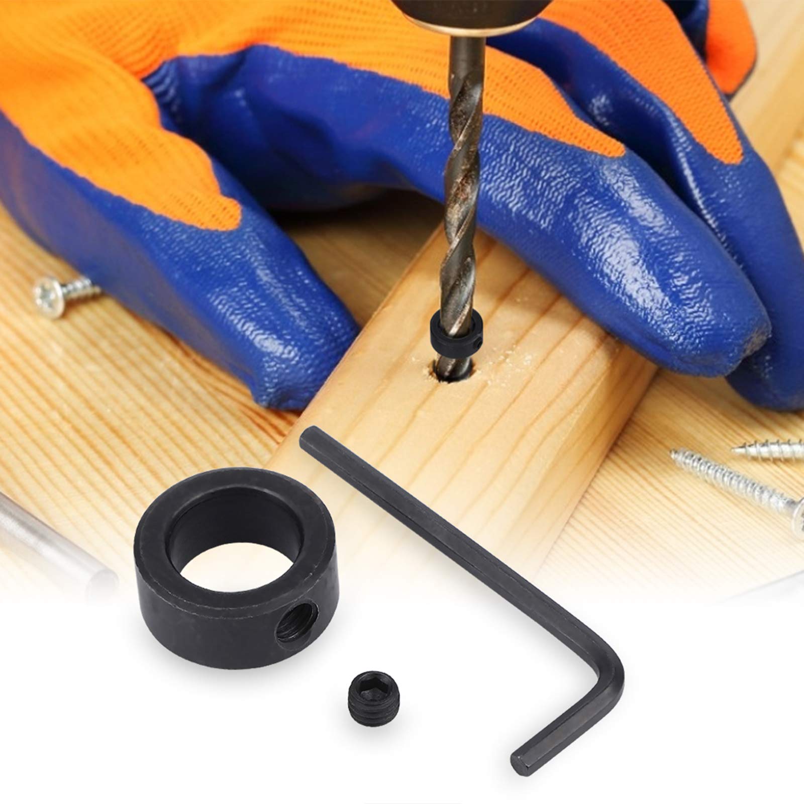 Set 8 Anelli Stop Di Profondità Per Trapano - Diametro 3-16 Mm | Per Forature Precise Con Chiave Esagonale - Foto 9