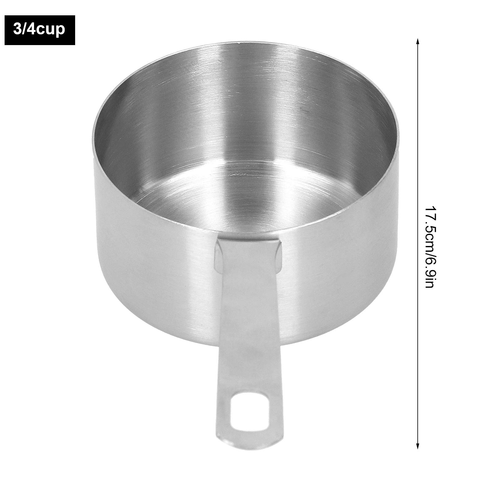 Stainless Steel Measuring Cup Square Handle Measuring Spoon with Scale Multifunctional Measuring Cup High-End Durable Portable Kitchen Measuring Tool(3/4 Cup) - Image 2