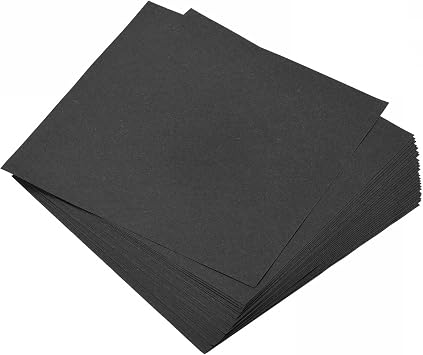TOP-VIGOR 100 Sheets Origami Paper Double Sided, 15cm x 15cm 6x6 inch Coloured Paper, 70gsm Handmade Paper Cardstock for DIY Art, Gifts Decor, Paper Drawing Cutting, Beginners, Black