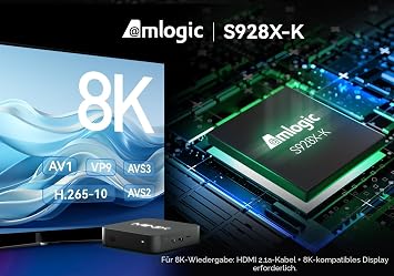 MINIX U8 K Ultra 8 K Android Media Player with AI Picture Quality Enhancer & AI Resolution Upscaling 8GB RAM 128GB eMMC Powered by AOSP 11 Non-Android TV System Dolby Vision and Dolby Atmos Certified