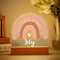 Vista 7 de VEELU Luz nocturna con nombre personalizado con hada rosa, luz nocturna personalizada para bebé, texto grabado, luz individual para niños, princesa