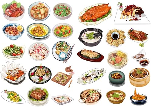 Seasonstorm Chinese Dinner Food Menu Aesthetic Diary Travel Journal Paper Stickers Scrapbooking Stationery School Office Art Supplies PK521