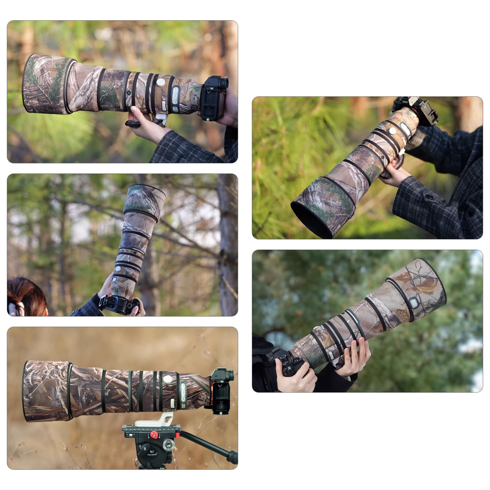 Osłona obiektywu do Nikon AF-S 600 mm F/4 E VR pokrowiec ochronny obiektywu aparatu kamuflażowego (kolor #zielony liść kamuflaż - wodoodporny) osłona przeciwdeszczowa