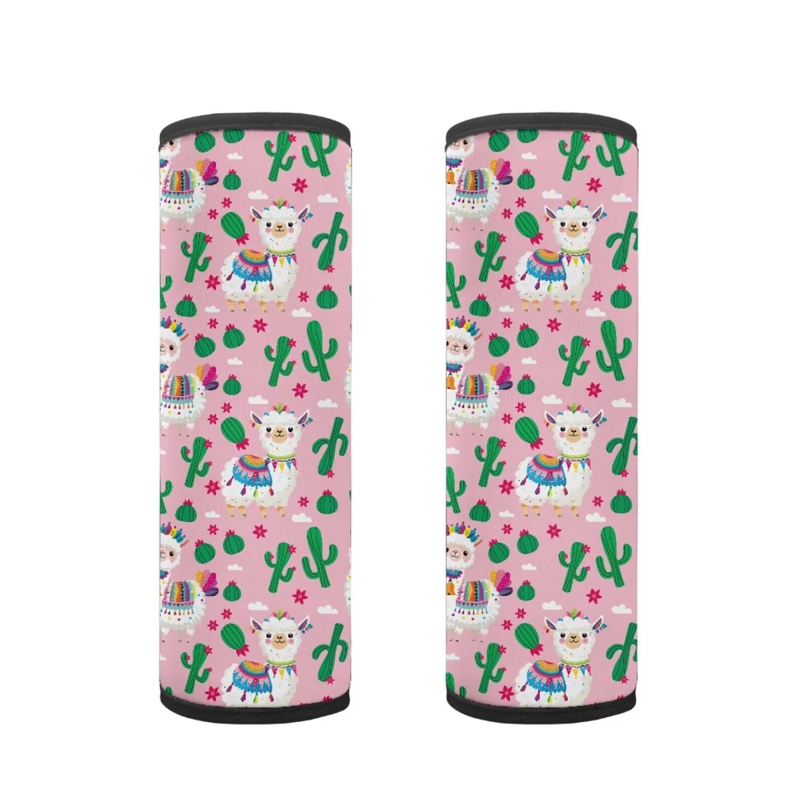 Biyejit Alpaca Cactus Car Seat Belt Cover Pad, Car Safety Seat Belt Strap Shoulder Pad for Adults and Children, Suitable for Car Seat Belt, Backpack, Shoulder Bag, Set of 2