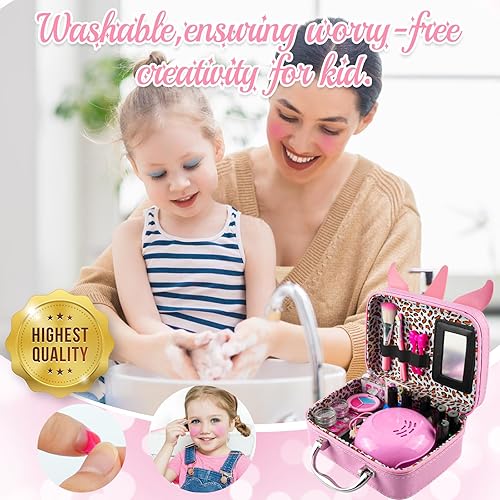 Miniatura 5 de Kit de maquillaje lavable y esmalte de uñas para niñas, juego de maquillaje para niños, juego de maquillaje de princesa, juego de maquillaje de