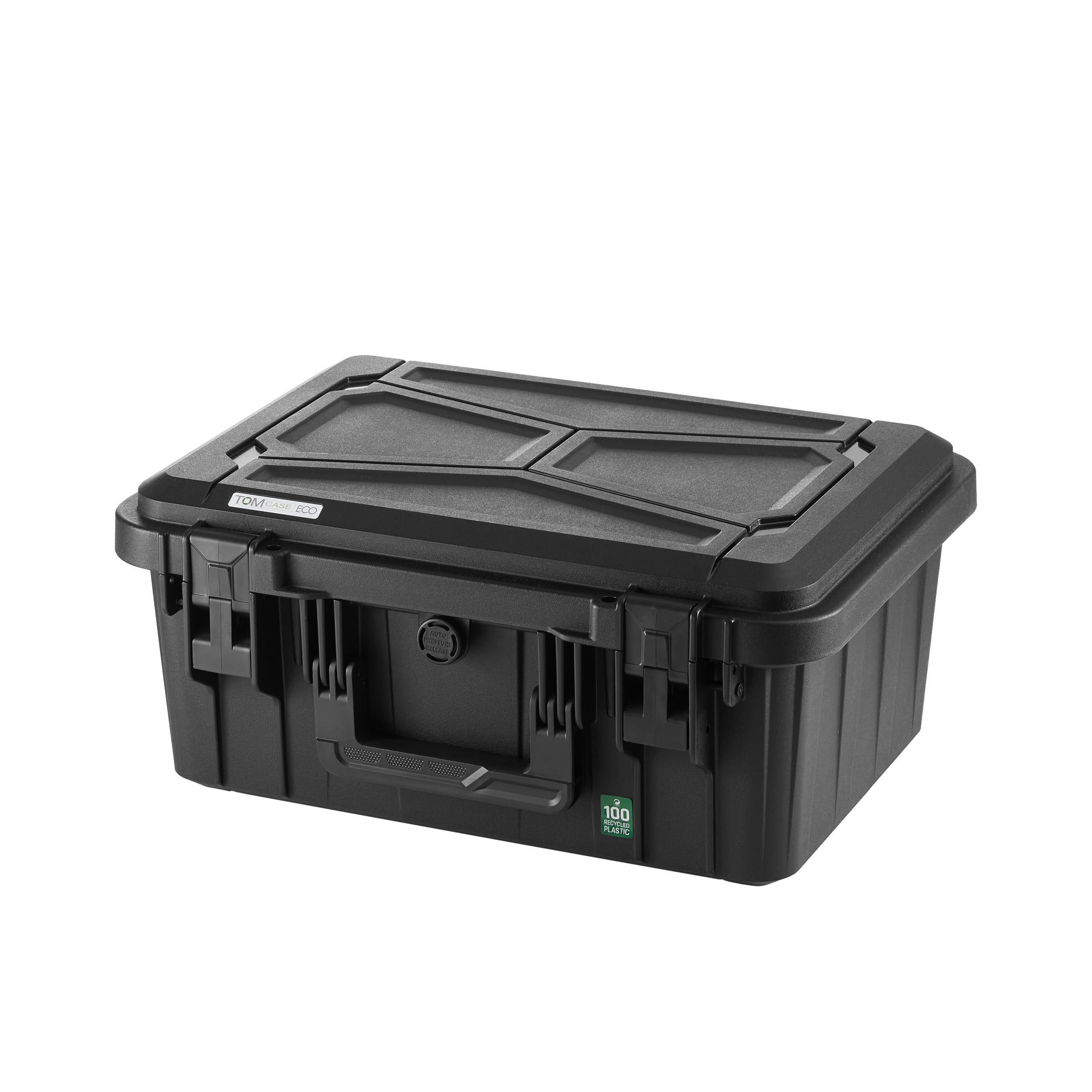 TOMcase ECO Pro, duurzame beschermkoffer van 100% gerecycled plastic, met schuimrubberen inleg, waterdicht & stootvast, lichte transportkoffer, universele koffer, gemaakt in EU, zwart, zwart, ECO90 TOMcase ECO Pro, duurzame beschermkoffer van 100% gerecycled plastic, met schuimrubberen inleg, waterdicht & stootvast, lichte transportkoffer, universele koffer, gemaakt in EU, zwart, zwart, ECO90