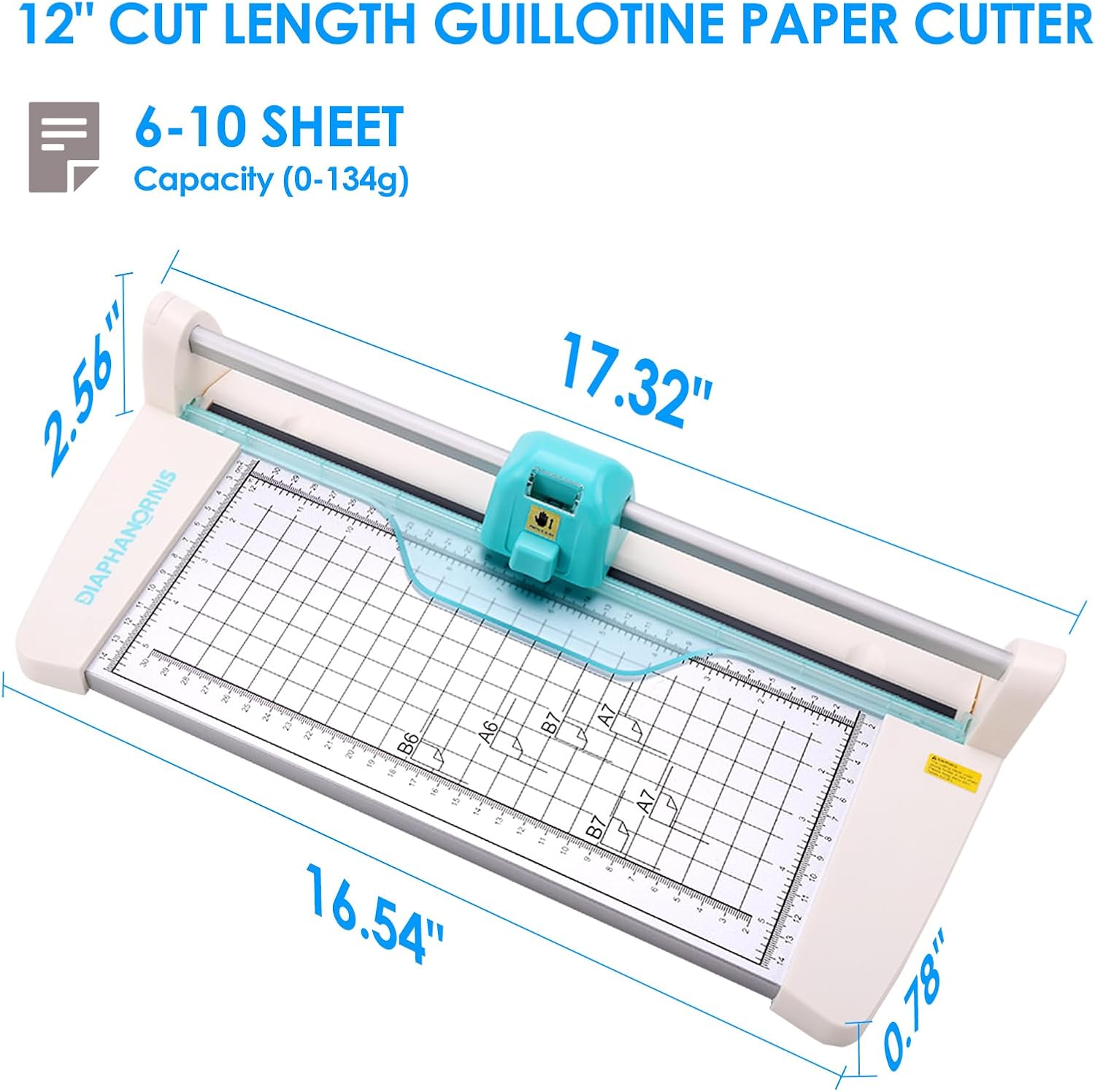 4-in-1 Rotary Paper Trimmer,Portable Rotary Paper Cutter for Crafting with Visual one-Click Blade Switching,Straight, Perforating,Wavy,Folding,12IN Cutting Length for Cardstock,Photos,Scrapbooking