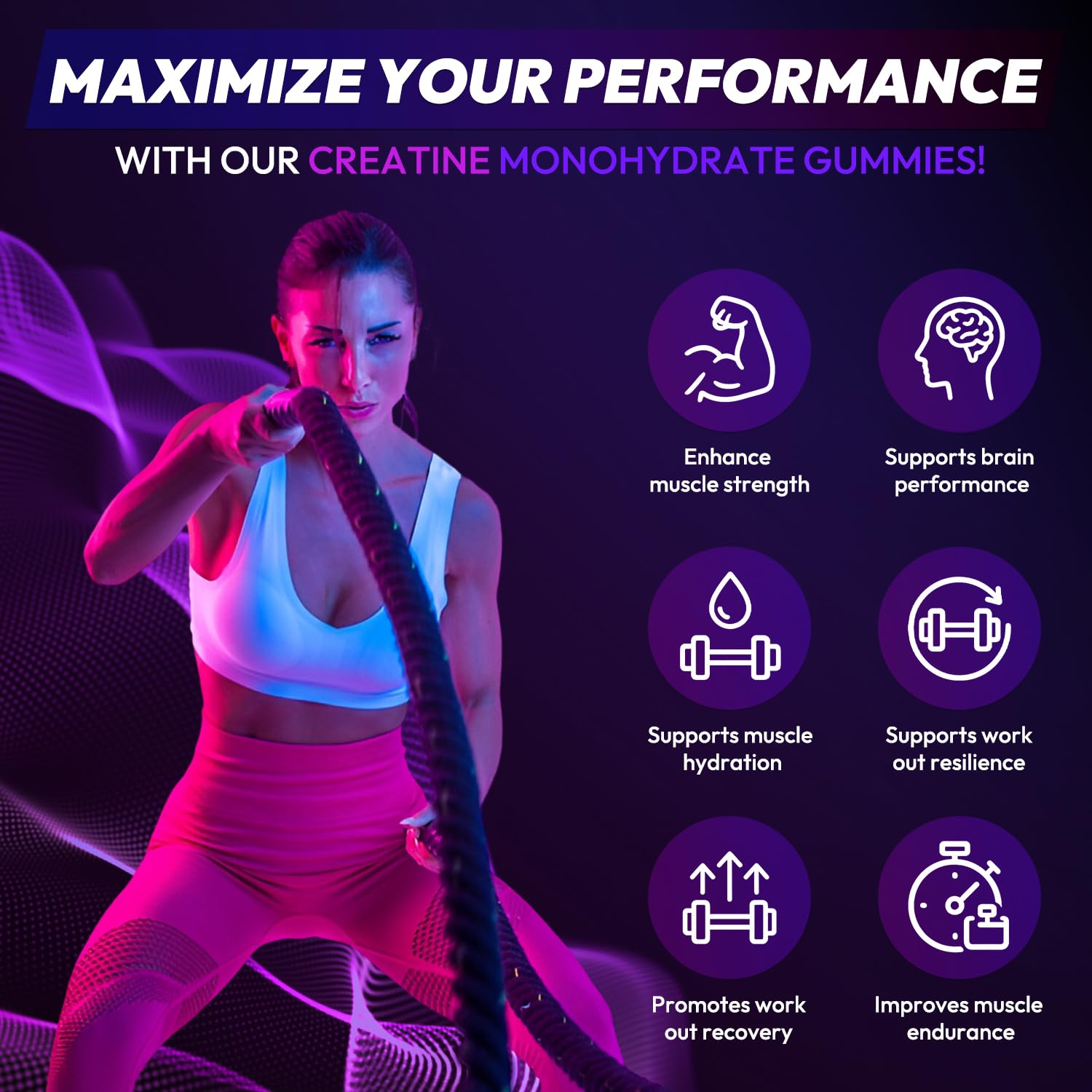 Creatine Monohydrate Gummies 5000MG for Men & Women, Creatine Pre-Workout — Amazon image 5