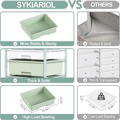 Miniatura 9 de Cajón de almacenamiento rodante, carrito de manualidades con 4 cajones y puerta a prueba de polvo para niños, sala de arte de manualidades,