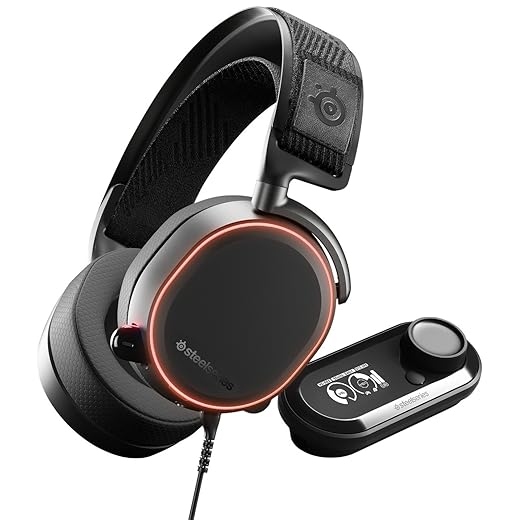 SteelSeries Arctis Pro + GameDAC Wired Gaming Headset - Certified Hi-Res Audio - Dedicated DAC and Amp - for PS5/PS4 and PC - Black
