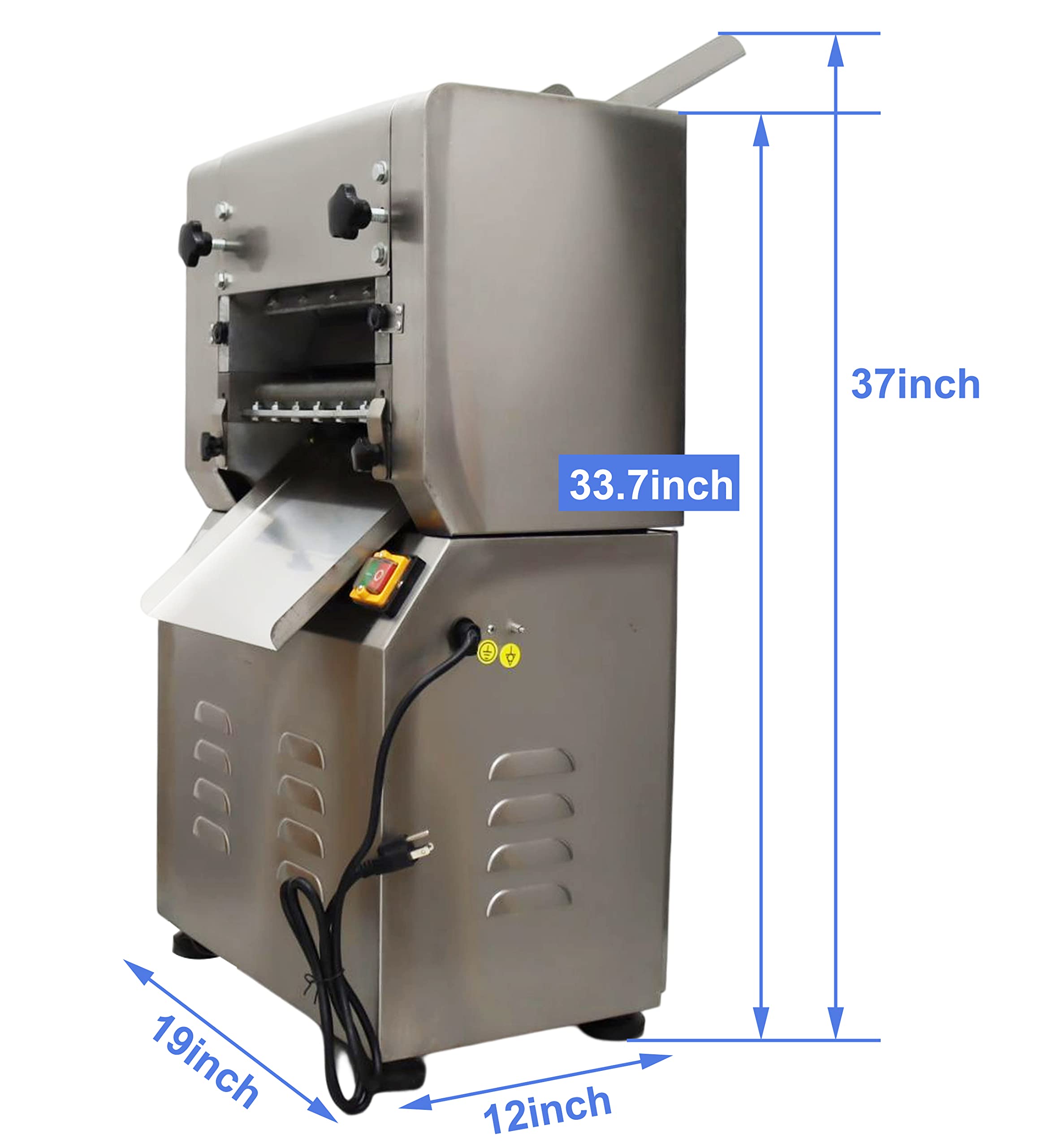 Rullo per Pasta Elettrico per Pasta, Macchina per Tagliare la Pasta, Rullo da 2,2 kW, 9,4 Pollici
