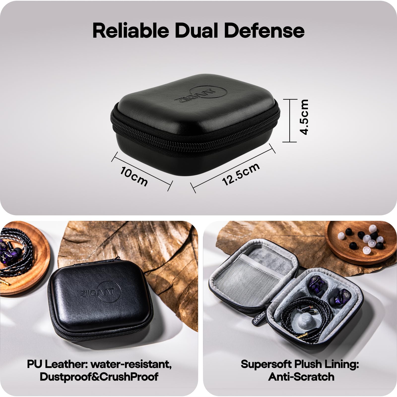 Linsoul Kiwi Ears Astral 1DD+6BA In Ear Monitor Ibrido,Cuffie cablate,Auricolari HiFi per Studio di Registrazione + ZiiGaat PELLEPOD Custodia in Pelle per Auricolari,Borsa Impermeabile per IEM
