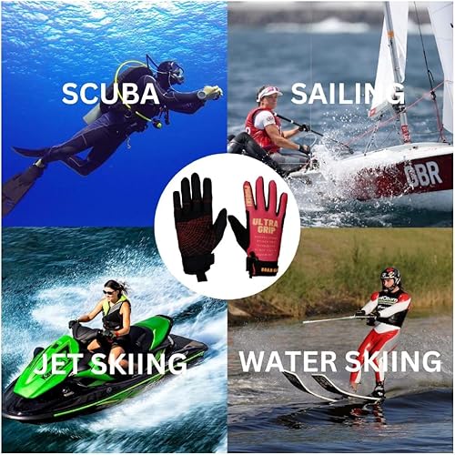 Miniatura 5 de PIGOSKI - Guantes de esquí acuático ultraligeros con protección UV, guantes de kayak para hombres y mujeres, guantes de neopreno transpirables con