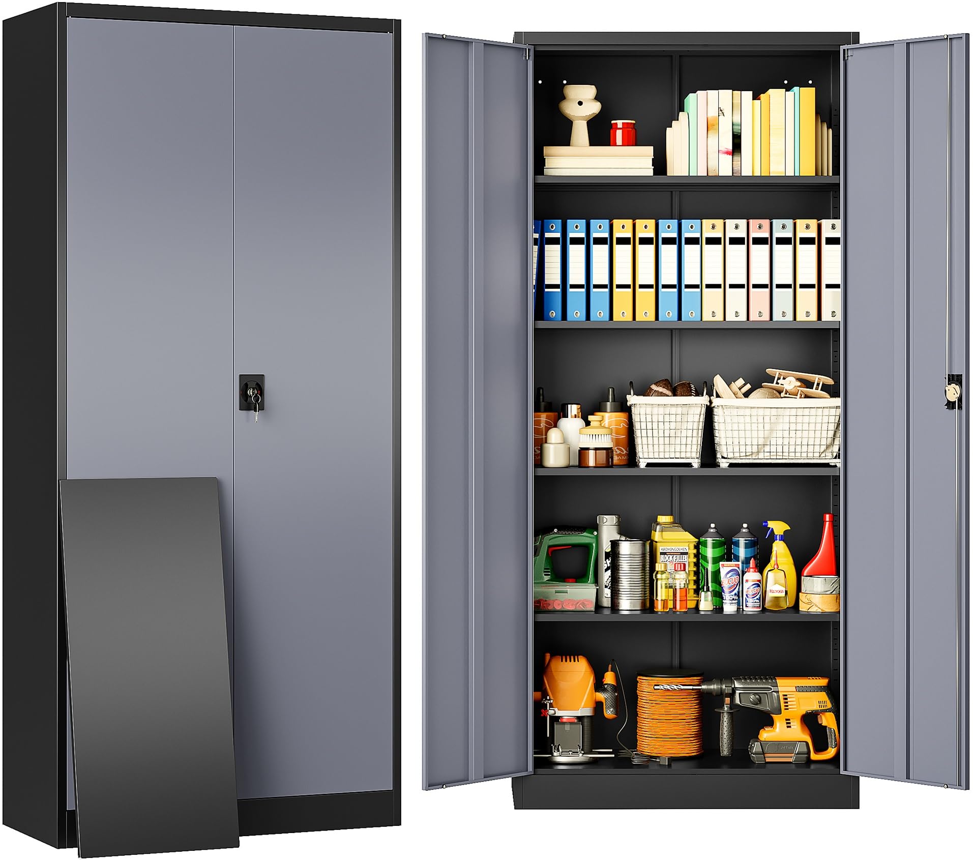 SISESOL Metal Storage Cabinet - accent furniture | Mubboo