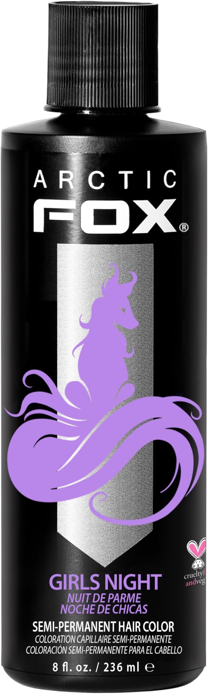 ARCTIC FOX Vegan and Cruelty-Free Semi-Permanent Hair Color Dye (8 Fl Oz, GIRLS NIGHT)