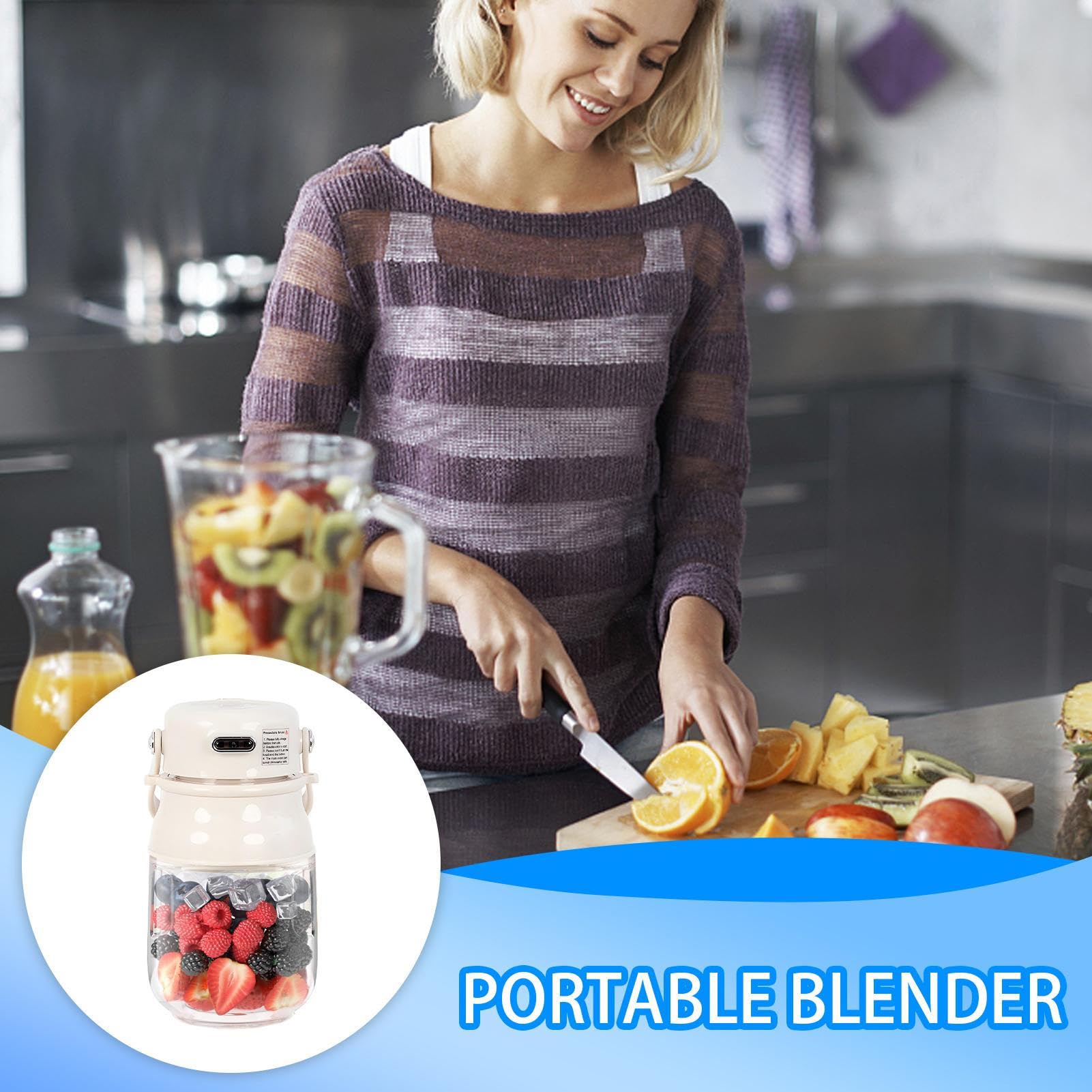 Blender Extracteur Portable Shaker Mixeur Pour Boissons Protéinées, Jus,