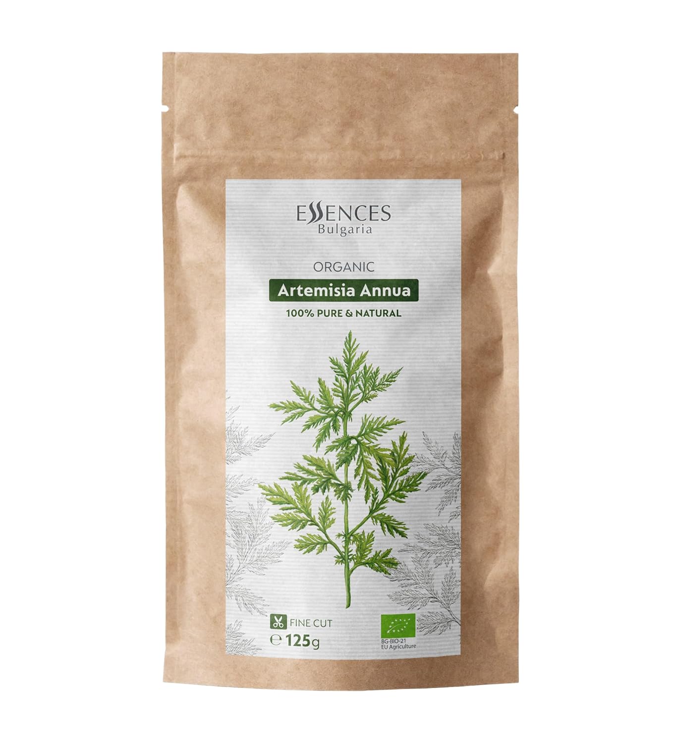 Essences Bulgaria Organic Sweet Wormwood (Artemisia Annua) | Dried Herb 4.4 Oz (125 gr) Fine Cut Loose Leaves and Flowers for Tea | Premium Quality | Non-GMO
