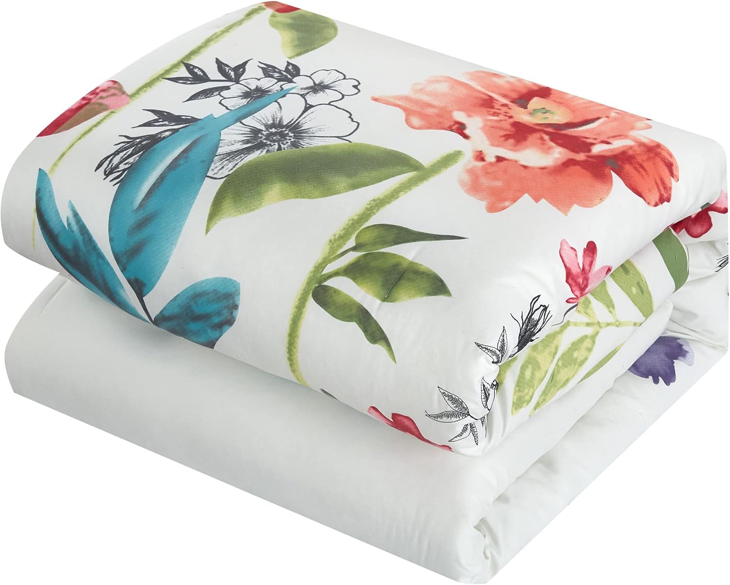 Grand Avenue 7 Piece Comforter Set Queen Size, Floral Printing Comforter, Soft Fashion Bedding Set, Bedskirt, Pillows & Shams