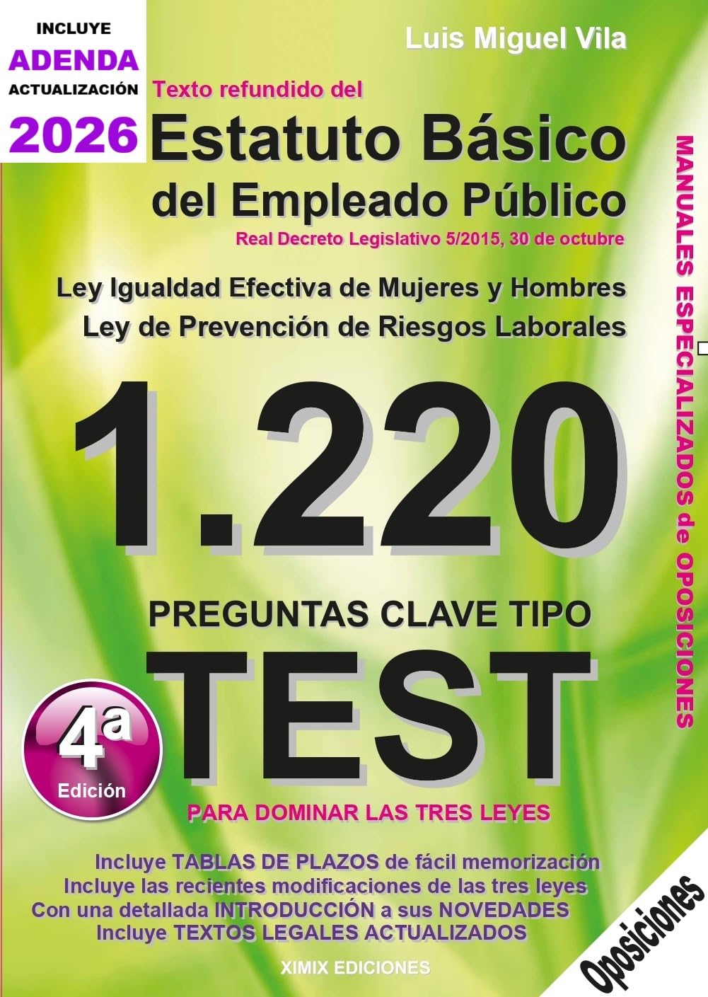 Oposiciones. 1220 Preguntas Tipo Test. Ley de Contratos del Sector Público