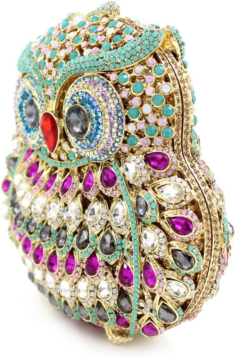 Women's Evening Handbags Luxury Rhinestone Owl Evening Clutches Bags Party Purse