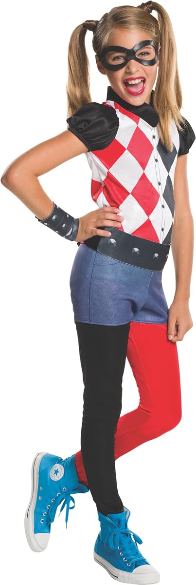 Rubies DC Superhero Girls: Disfraz de Harley Quinn para niños, niña grande