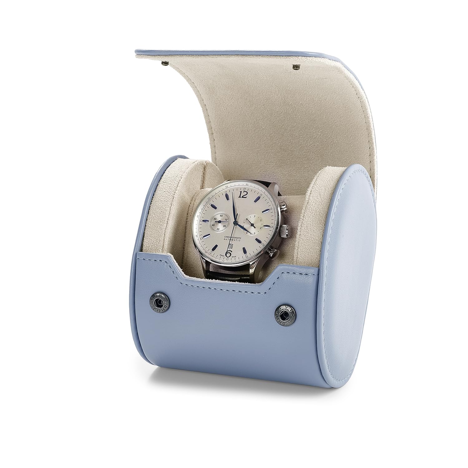 Scatola Porta Orologi Singola Blu, Organizer da Viaggio per Orologi con Cuscino Rimovibile, Ideale per San Valentino, Festa del papà, Compleanno, Anniversario e Natale.