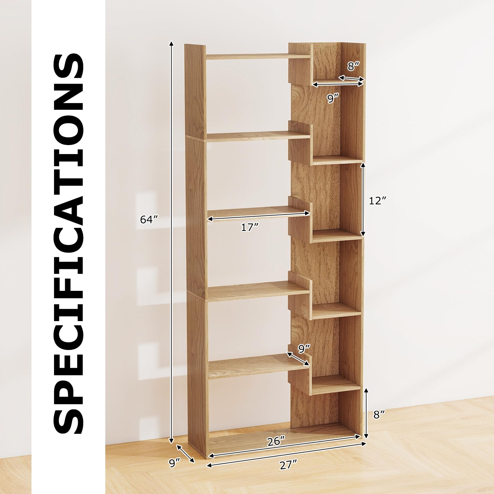 Amazon.com: Tangkula 6-Tier Bookshelf, 64”H Tall Open Bookcase