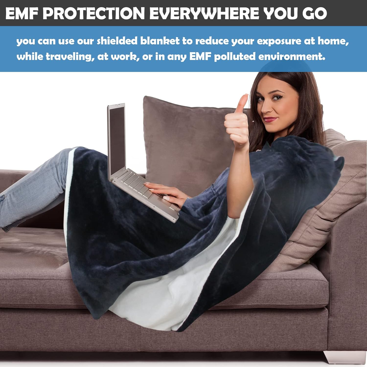 Wearable Faraday Blanket -70"x 54", Ultra-Soft Faraday Protection Poncho, Protection Clothing, Large Faraday Blanket - 70"x 54"