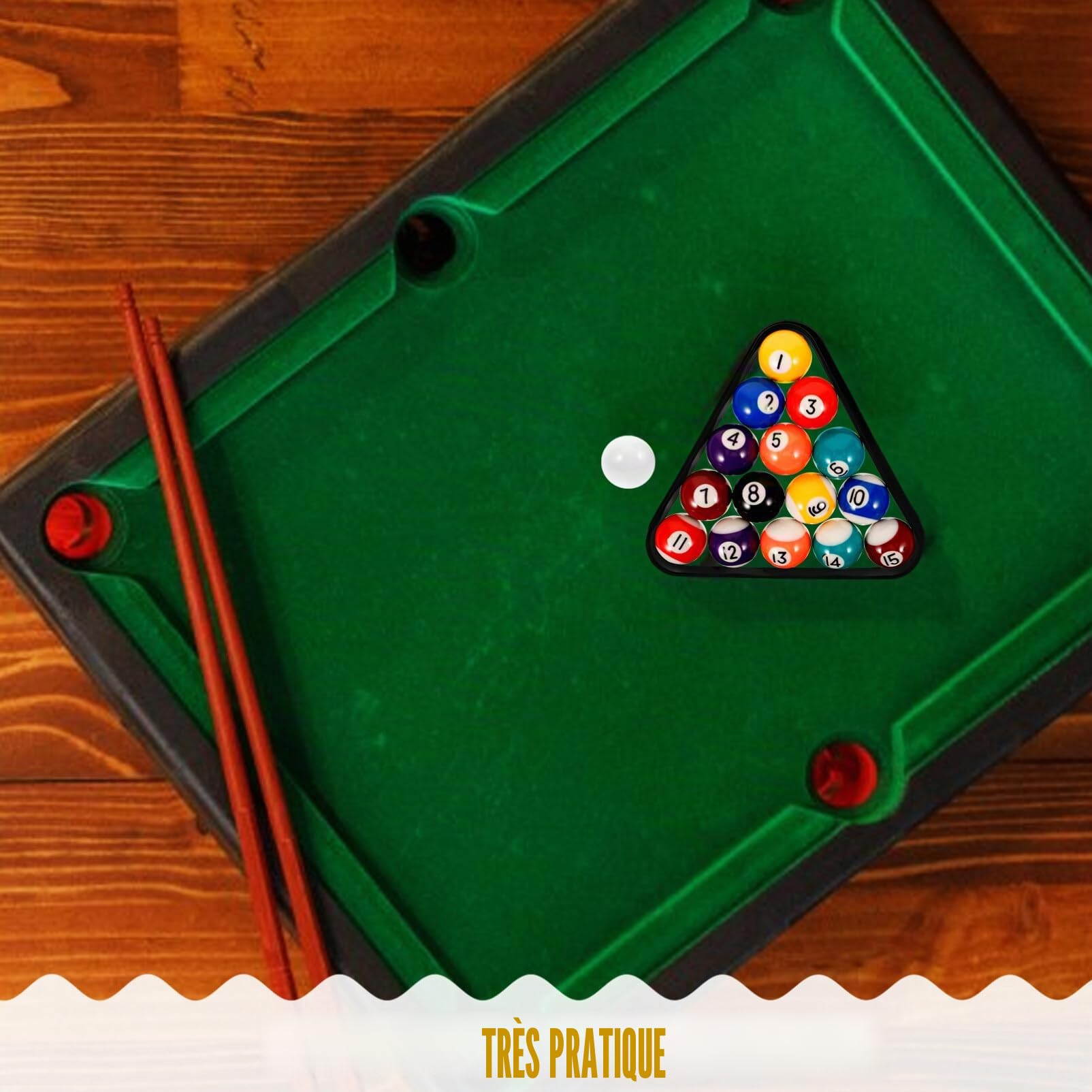 Toddmomy Mini Boules de Billard en Résine, Ensemble de Billes de Billard Mini 32mm Ensemble de Boules de Billard Écologique pour Jeux de Fête pour Enfants à la Maison