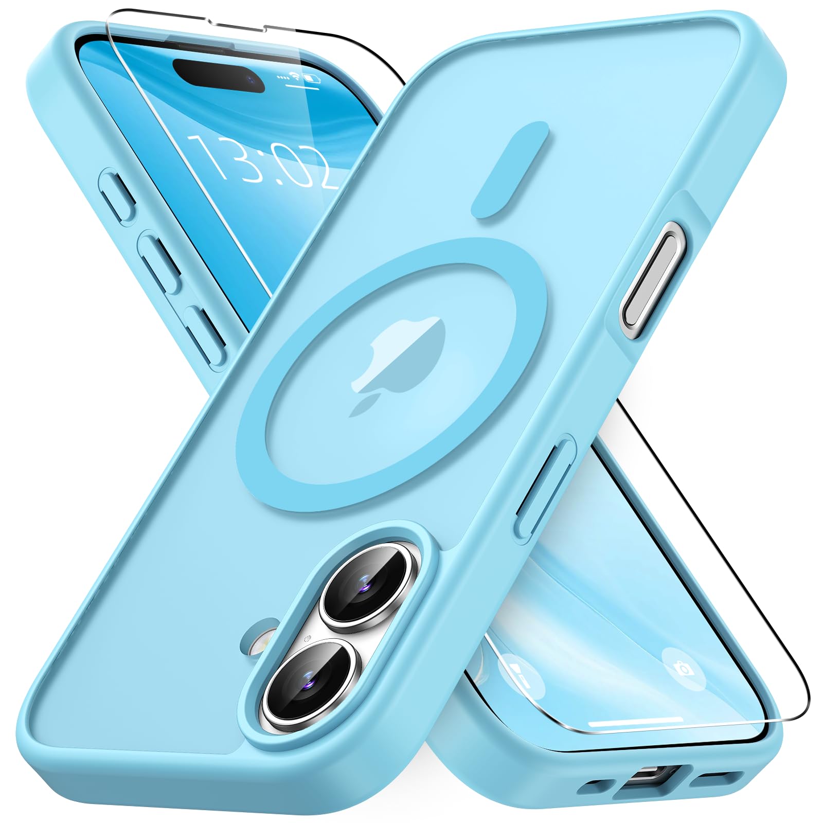 Coque iPhone 17 MagSafe Vansdon bleu clair mate avec protection écran - 8