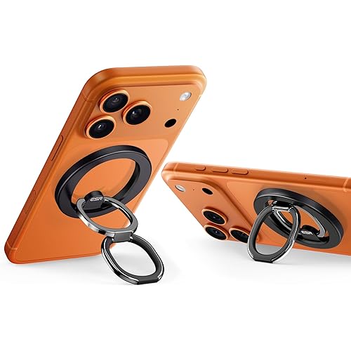 ESR for MagSafe Phone Grip, MagSafe Ring Holder, Magnetic Phone Ring Holder, Magnetic Phone Grip with 2-Way Stand for iPhone 17/16/15/14/13/12, Samsung, Google, All Smartphones(2 Metal Rings included)