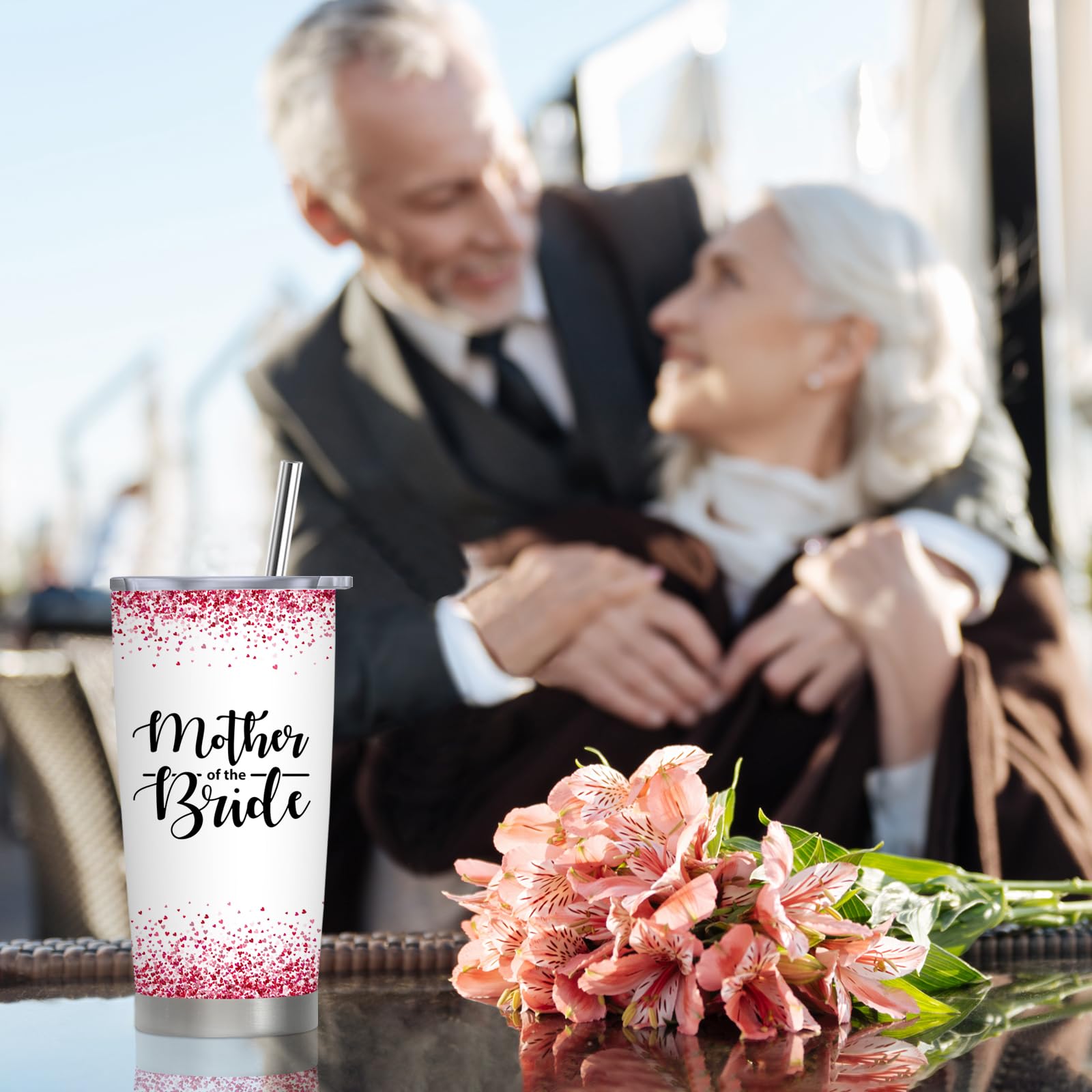 Mother of The Bride Gifts - Wedding Gifts for Bride's Mother From Daughter - Bridal Shower Gift for Mother of The Bride - Engagement Gift for Bride's Mom, 20 oz Insulation Stainless Steel Tumbler