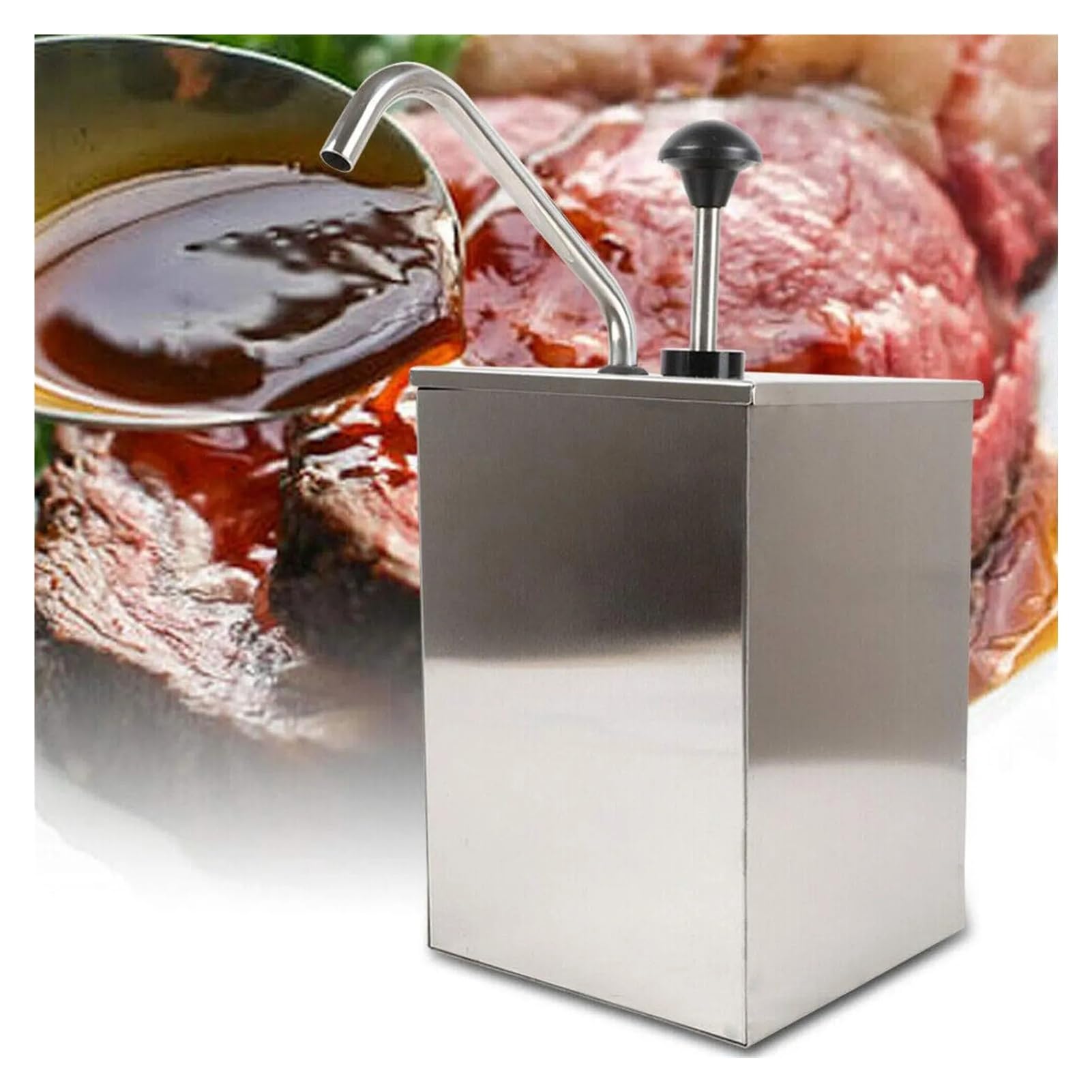 Stazione di distribuzione della salsa di soia da 4 litri, in acciaio inox, con pompa a testa singola, for condimenti, sciroppi, accessori da cucina Usi multipli
