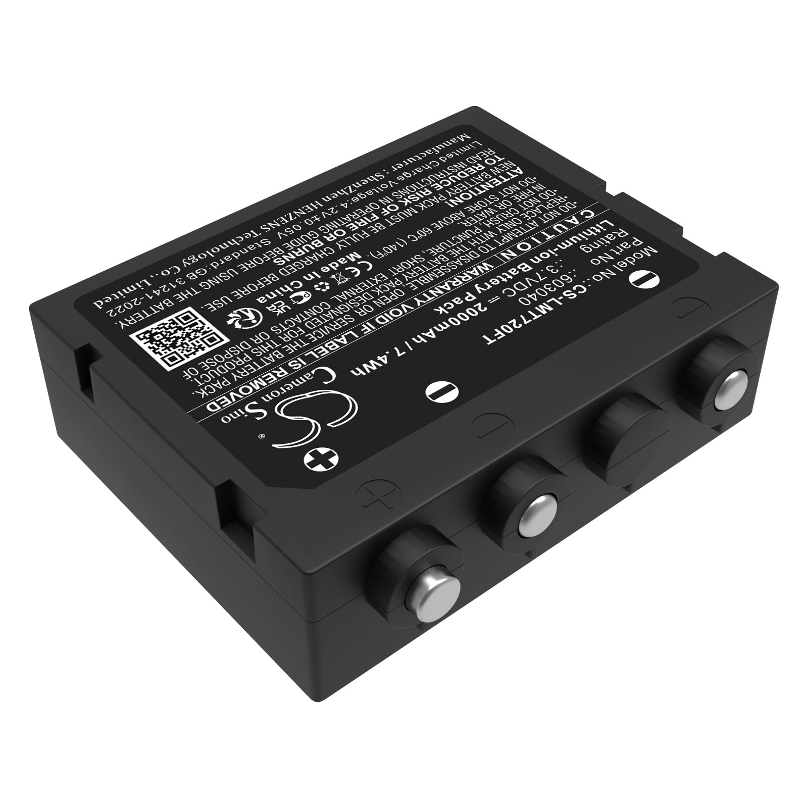 Batteria di ricambio per Ledlenser H7 SE, H7R, H7R CR, H7R SE, HR7.2 PN: Ledlenser 603040 2000 mAh/7,4 Wh