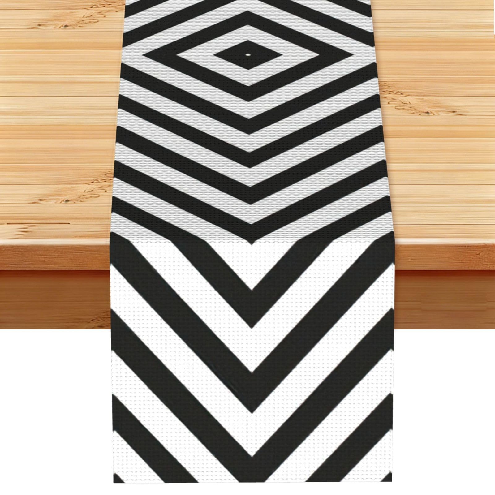 ZigZag Stripe Print Table Runner for Home Hotel Dining Kitchen Party Indoor Outdoor Decor,13x72 Inch