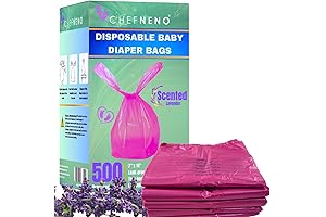 Disposable Kitty Litter Bags: Odor Control for Feline Friends (500 Count, Pink)