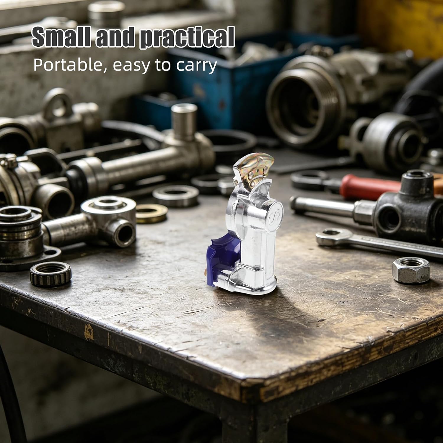 Luxshiny Semi Truck Aluminum Gladhand Air Hose Coupling Connector 1/2 Inch Blue Spiral Pipe for Emergency Service Trailer Airline Fittings