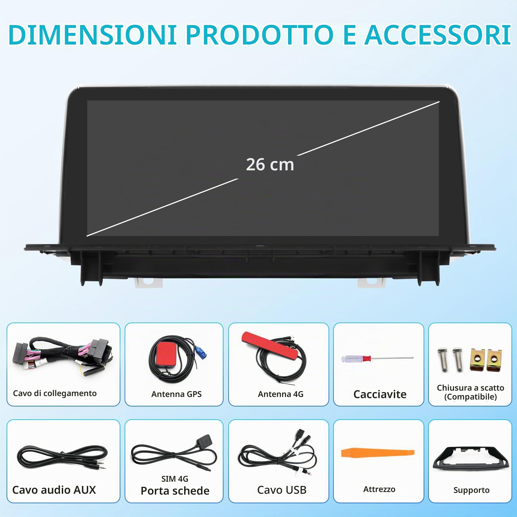 Autoradio Android 14 da 10,25 pollici per BMW X1 F48 (2016-2017) con sistema NBT - CarPlay/Android Auto wireless, iDrive integrato, 4 GB + 64 GB, schermo IPS HD, navigazione GPS, Mirror Link