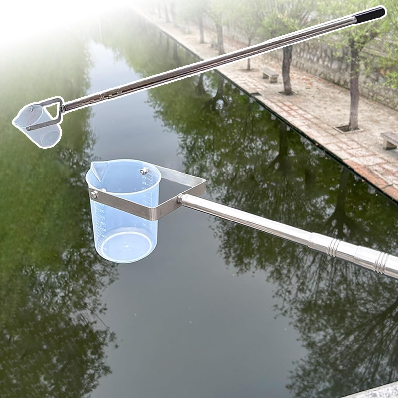 Sistema di campionamento dell'acqua, mestolo del campionatore del bicchiere del pendolo, collettore di campioni d'acqua telescopico, kit di campionamento dell'acqua profonda del fiume per test