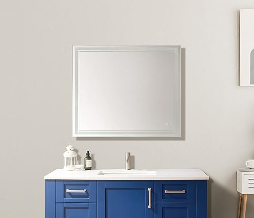 Vinnova Varese - Espejo de pared rectangular con iluminación LED de 36 pulgadas